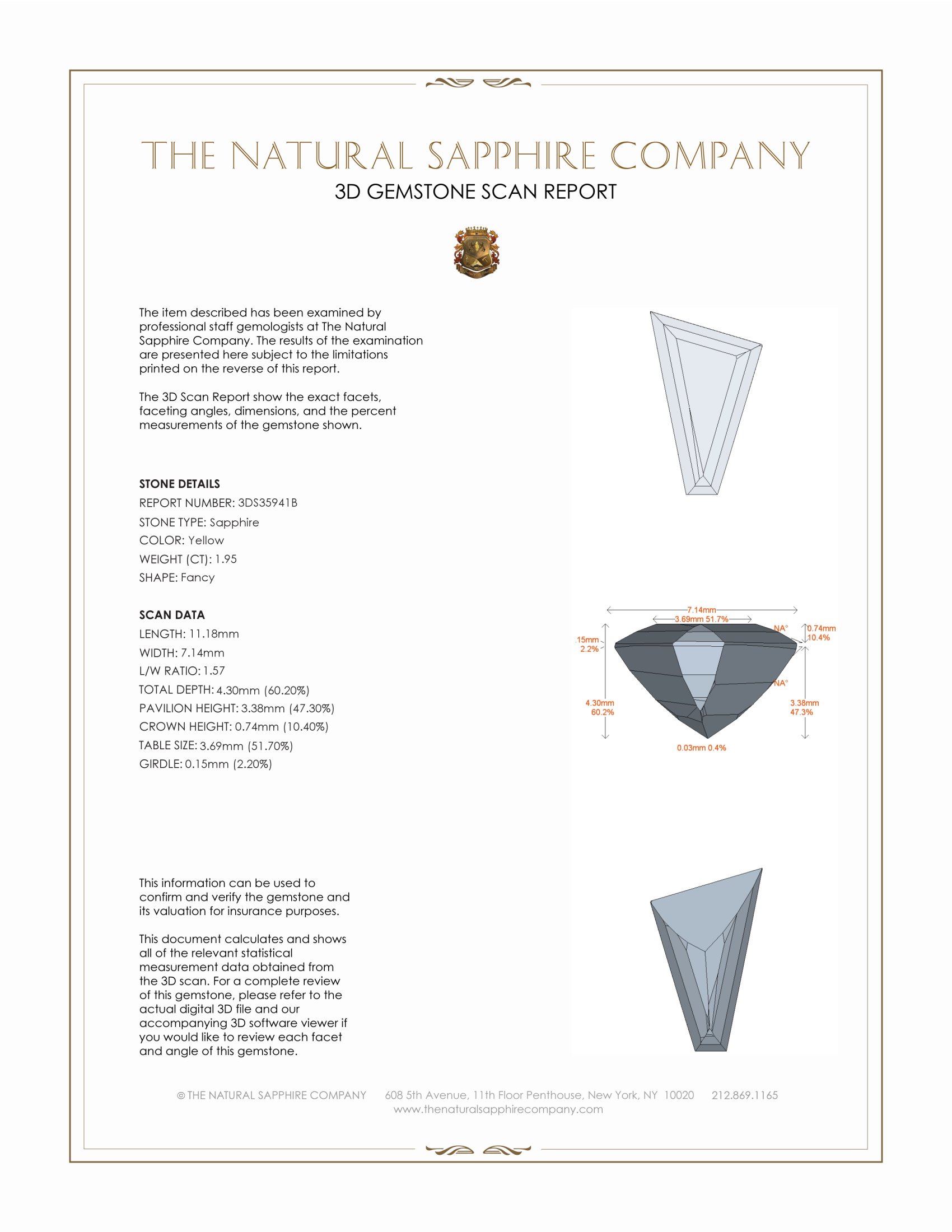 1.95 Ct. Yellow Sapphire from Ceylon (Sri Lanka)
