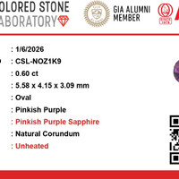 0.60 Ct. Pinkish Purple Sapphire from Ceylon (Sri Lanka) Scan Report