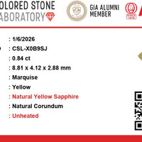 0.86 Ct. Yellow Sapphire from Ceylon (Sri Lanka) Scan Report