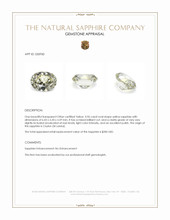 0.96 Ct. Yellow Sapphire from Ceylon (Sri Lanka) Appraisal