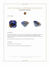 1.27 Ct. Bi Color Sapphire from Ceylon (Sri Lanka) Appraisal