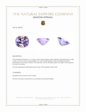 1.15 Ct. Pinkish Purple Sapphire from Ceylon (Sri Lanka) Appraisal
