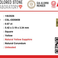 0.67 Ct. Yellow Sapphire from Ceylon (Sri Lanka) Scan Report