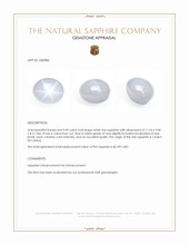 9.49 Ct. White Star Sapphire from Ceylon (Sri Lanka) Appraisal