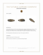 31.39 Ct. Blue Rough Sapphire Crystal from Ceylon (Sri Lanka) Appraisal