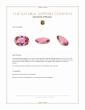 2.55 Ct. Pink Sapphire from Ceylon (Sri Lanka) Appraisal