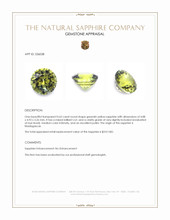 0.62 Ct. Greenish Yellow Sapphire from Madagascar Appraisal