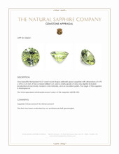 0.57 Ct. Yellowish Green Sapphire from Madagascar Appraisal