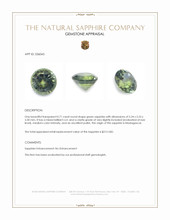 0.71 Ct. Green Sapphire from Madagascar Appraisal