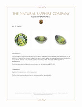 0.68 Ct. Yellowish Green Sapphire from Madagascar Appraisal