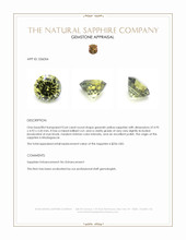 0.64 Ct. Greenish Yellow Sapphire from Madagascar Appraisal