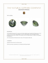 0.76 Ct. Yellowish Green Sapphire from Madagascar Appraisal