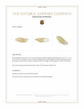 7.37 Ct. Yellow Rough Sapphire Crystal from Ceylon (Sri Lanka) Appraisal