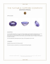 1.18 Ct. Pinkish Purple Sapphire from Ceylon (Sri Lanka) Appraisal