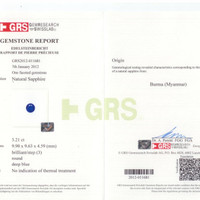 3.21 Ct. Blue Sapphire from Burma (Myanmar) Scan Report
