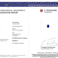 4.09 Ct. Blue Sapphire from Madagascar Scan Report