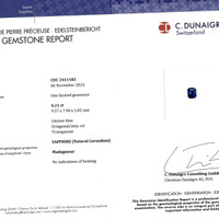 4.21 Ct. Blue Sapphire from Madagascar Scan Report