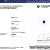 4.21 Ct. Blue Sapphire from Madagascar Scan Report