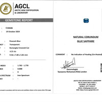 4.21 Ct. Blue Sapphire from Madagascar Scan Report