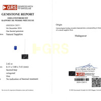 2.62 Ct. Blue Sapphire from Madagascar Scan Report