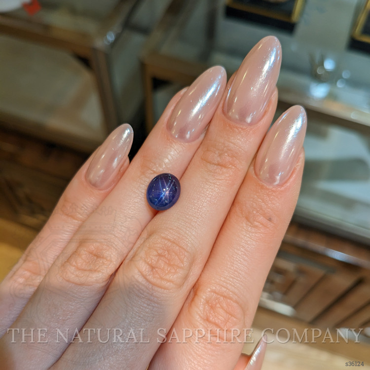 5.15 Ct. Blue Cabochon Star Sapphire from Ceylon (Sri Lanka)