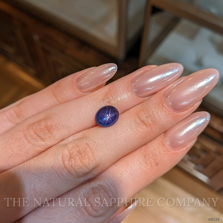 5.15 Ct. Blue Cabochon Star Sapphire from Ceylon (Sri Lanka)