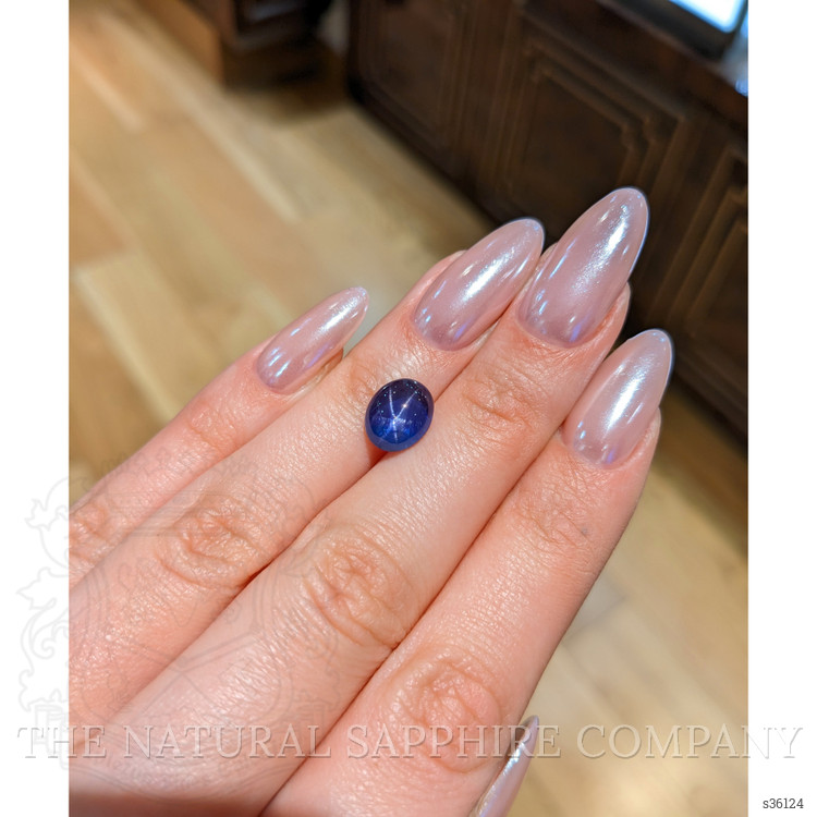 5.15 Ct. Blue Cabochon Star Sapphire from Ceylon (Sri Lanka)