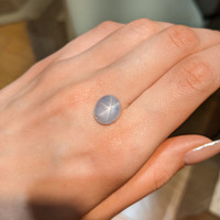 8.38 Ct. Bluish Grey Star Sapphire from Ceylon (Sri Lanka) Life Style