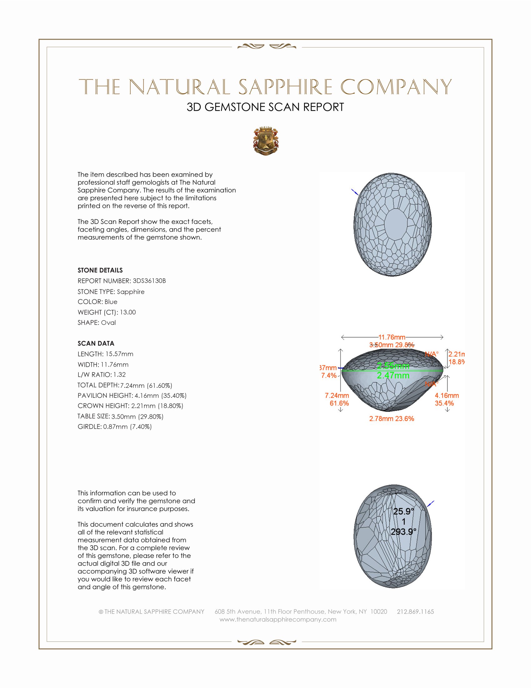 13.00 Ct. Blue Star Sapphire from Ceylon (Sri Lanka)