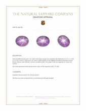 7.63 Ct. Purple Star Sapphire from Ceylon (Sri Lanka) Appraisal