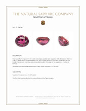 1.04 Ct. Purplish Pink Sapphire from Ceylon (Sri Lanka) Appraisal
