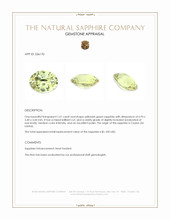 1.01 Ct. Yellowish Green Sapphire from Ceylon (Sri Lanka) Appraisal