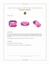 2.03 Ct. Pink Sapphire from Ceylon (Sri Lanka) Appraisal