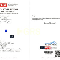 2.21 Ct. Blue Sapphire from Burma (Myanmar) Scan Report