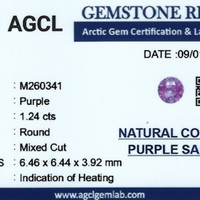1.24 Ct. Purple Sapphire from Madagascar Scan Report