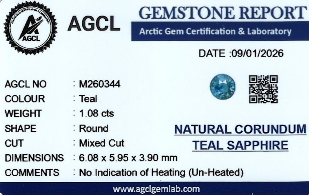 1.08 Ct. Greenish Blue Sapphire from Madagascar