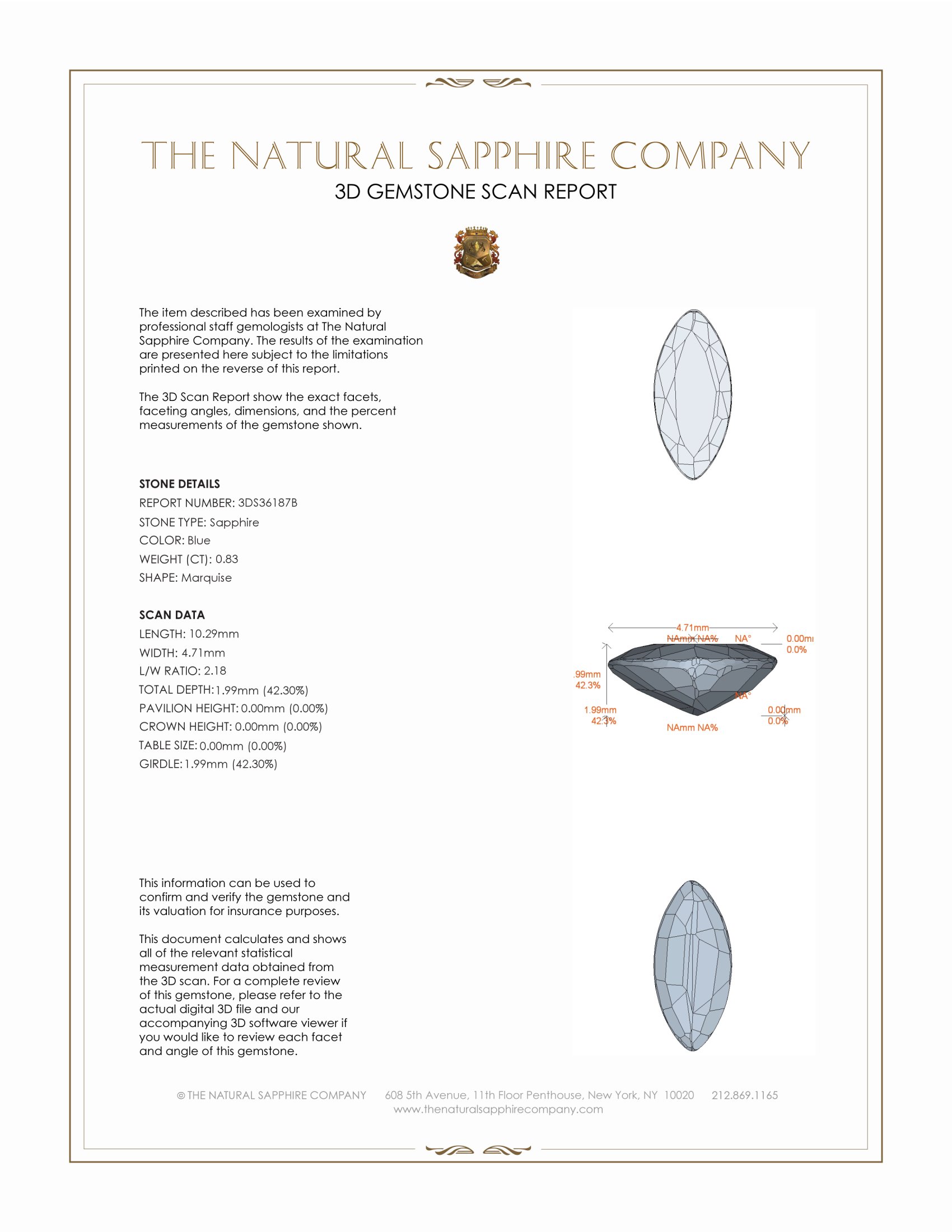 0.83 Ct. Blue Sapphire from Australia