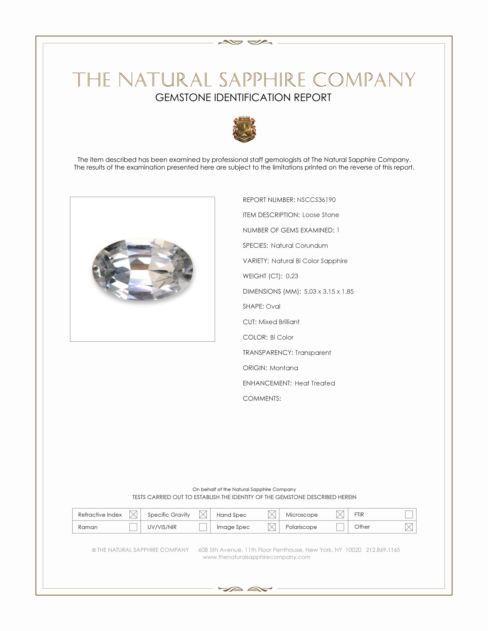 0.23 Ct. Bi Color / Parti Sapphire from Montana