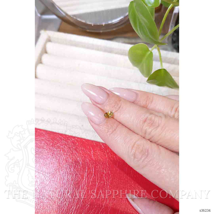 0.55 Ct. Greenish Yellow Sapphire from Montana