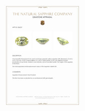 0.56 Ct. Greenish Yellow Sapphire from Montana Appraisal