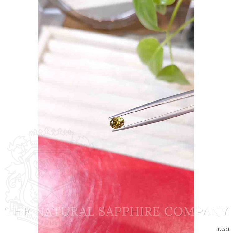 0.58 Ct. Greenish Yellow Sapphire from Montana