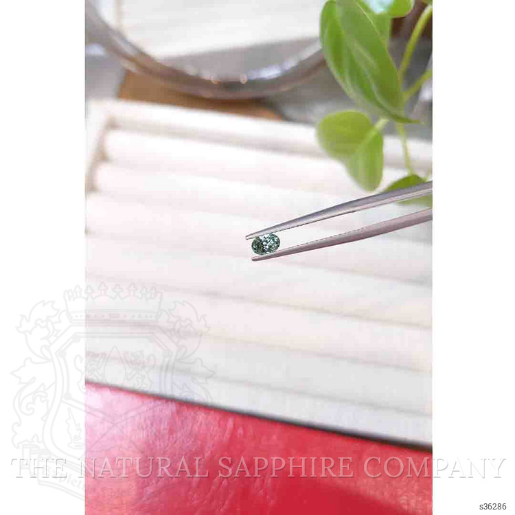 0.38 Ct. Bluish Green Sapphire from Montana