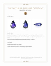 1.01 Ct. Color Change Sapphire from Ceylon (Sri Lanka) Appraisal