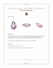 1.22 Ct. Pinkish Purple Sapphire from Africa Appraisal