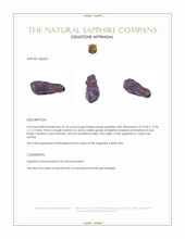 41.56 Ct. Purple Rough Sapphire Crystal from Ceylon (Sri Lanka) Appraisal