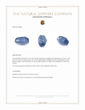 2.93 Ct. Blue Rough Sapphire Crystal from Ceylon (Sri Lanka) Appraisal