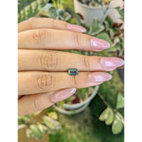 1.03 Ct. Bluish Green Sapphire from Madagascar Life Style