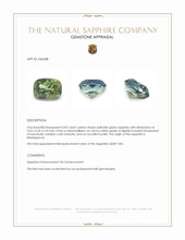 0.82 Ct. Bluish Green Sapphire from Madagascar Appraisal