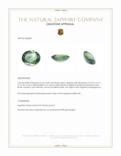 0.56 Ct. Bluish Green Sapphire from Madagascar Appraisal