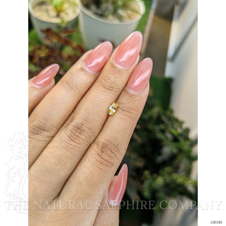 0.52 Ct. Orangish Yellow Sapphire from Ceylon (Sri Lanka)